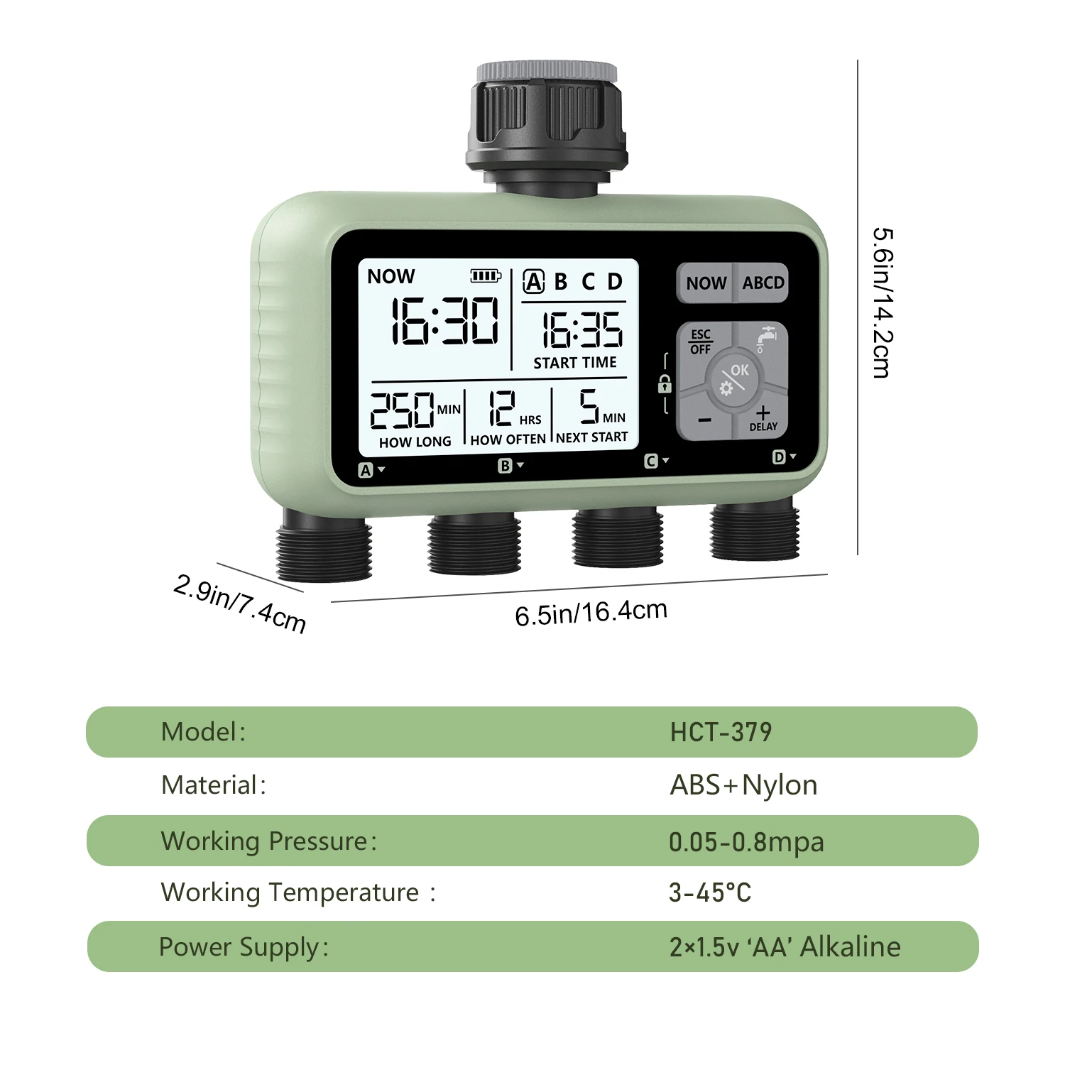 Eshico HCT-379 Intelligent Electronic Digital Automatic Water Timer Outdoor Home Garden Lawn Greenhouse Irrigation System 3 Eshico HCT-379 Intelligent Electronic Digital Automatic Water Timer Outdoor Home Garden Lawn Greenhouse Irrigation System 3