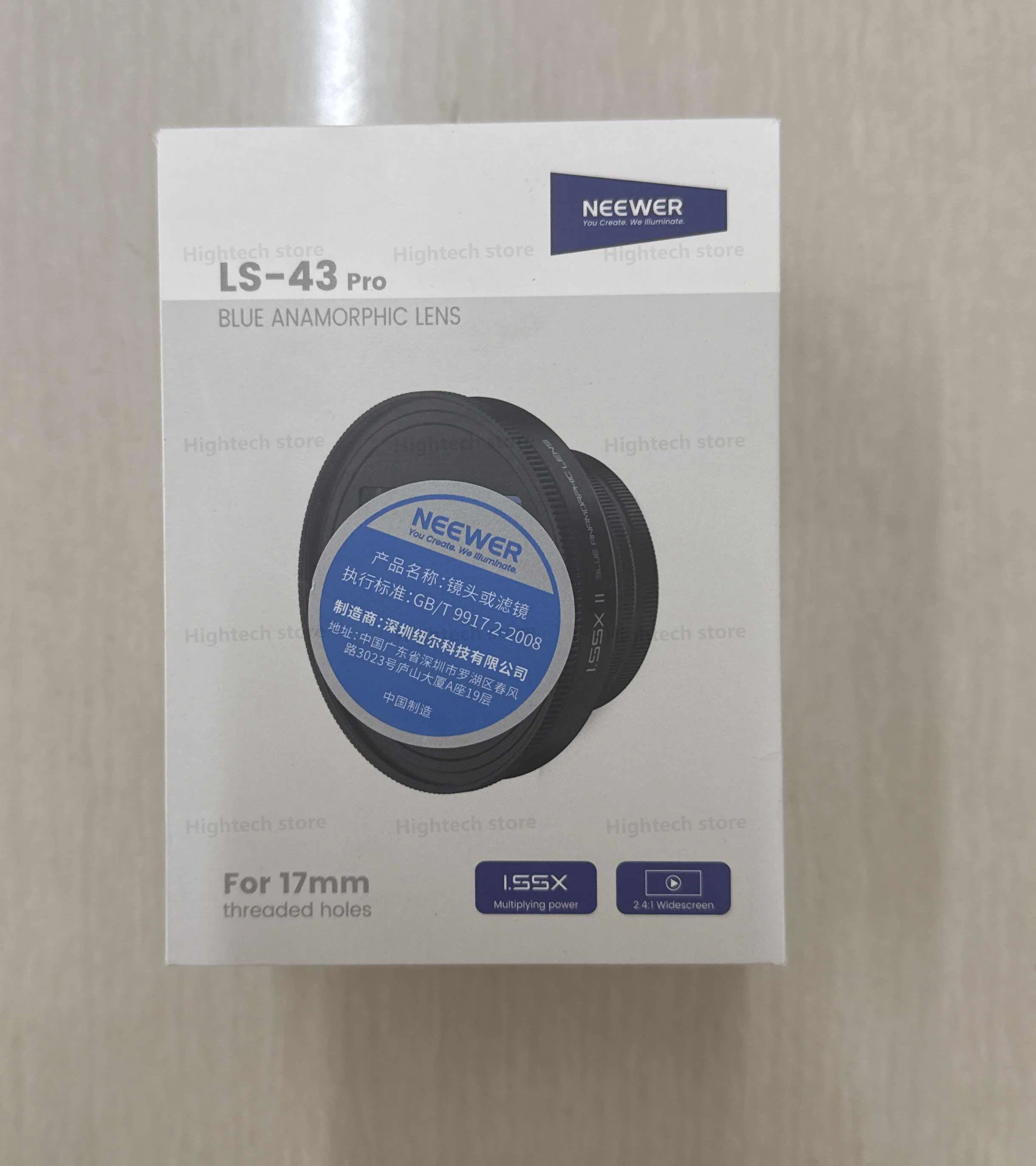 NEEWER LS-43 PRO 1.55x Blue Flare Anamorphic Lens 17mm Lens Clamp