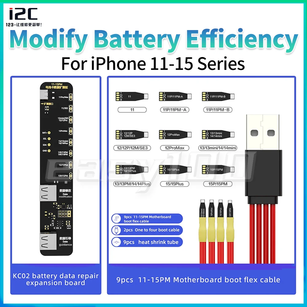 

I2C KC02 Battery Data Repair Expansion Board Modifying Battery Efficiency for IPHONE 11-15PM Applicable to I6S KC03 KC01 BR-13