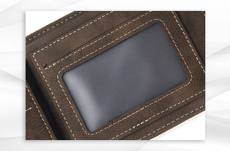 Neue Männer Kurze Brieftaschen Retro Einfache Karte Halter Männlichen Geldbörse Hohe Qualität PU Leder Foto Halter Mode Lässig männer brieftasche – Detail 7