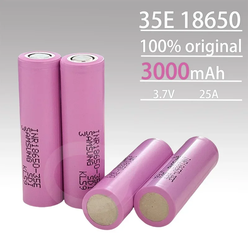 

Free Delivery of 100% Original Rechargeable Battery 18650 3500mAh 25A Discharge INR18650 35E 3500mAh 18650 Lithium-ion 3.7V