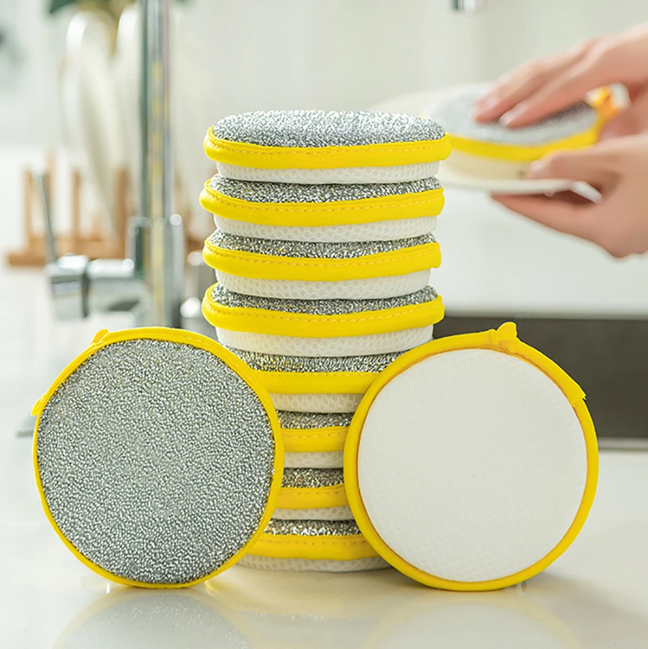 10Pcs Double Side Dishwashing Sponge Household Cleaning Tools Dish Brush Cleaning Supplies Pot and Dish Cleaning Sponges