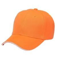 Women Men's Twill Baseball Caps Plain Sandwich Bill Cap 6 Panel Brown Orange Yellow Red Blue Beige Grey Wine Pink Size 58cm 1