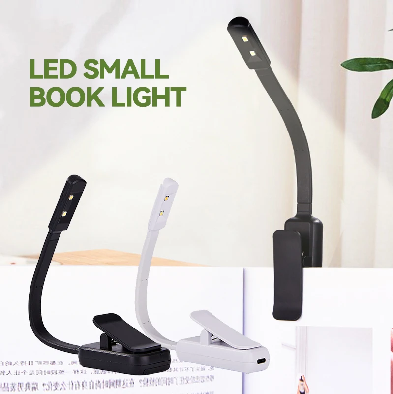 Portable Rechargeable LED Book Light with Clamps for Camping, Travel, and Study