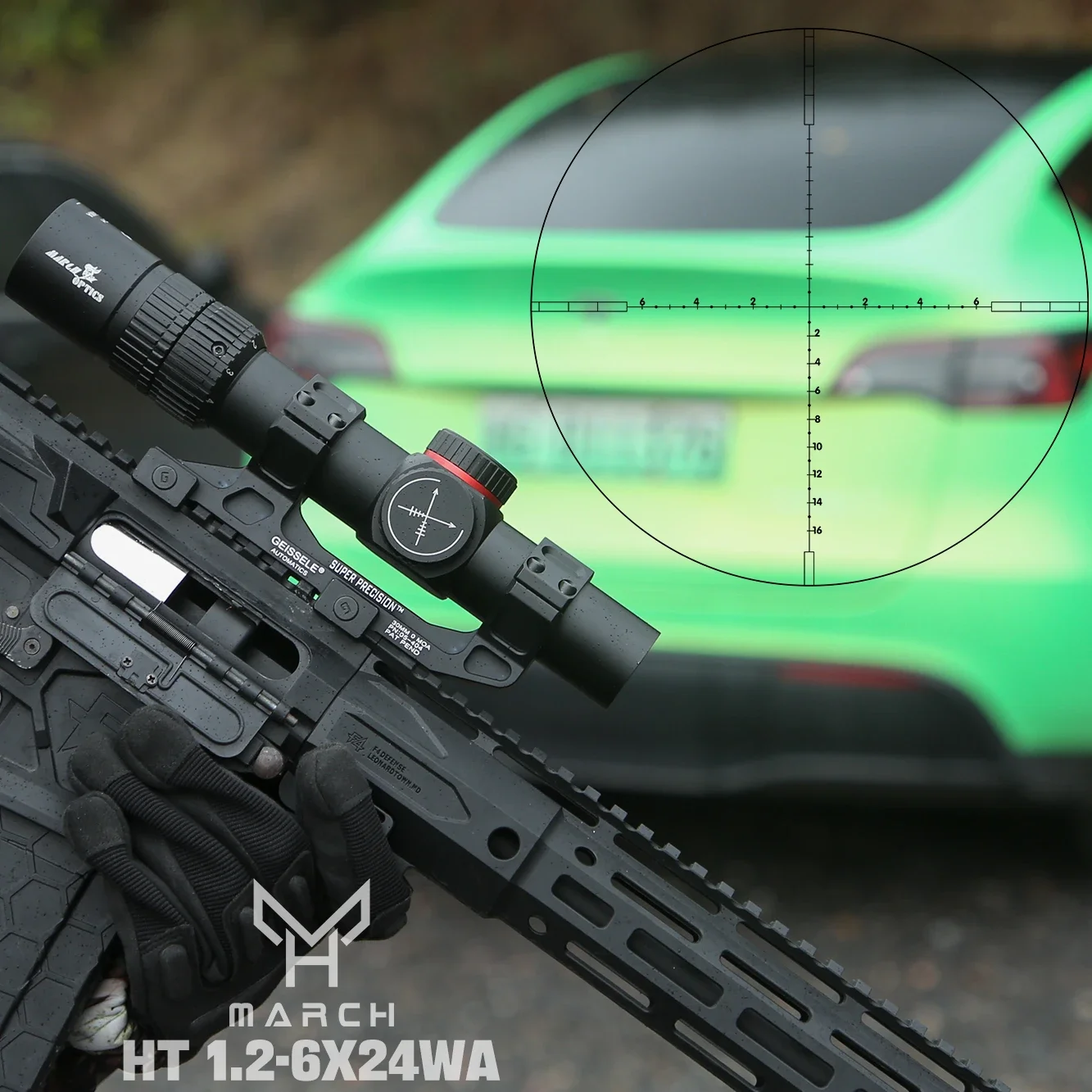 Sight Wide Angle Rifle Scope Hunting Shooting Airsoft Air Guns Sight Mounts Airsoft Accessories HT1.2-6X24WA
