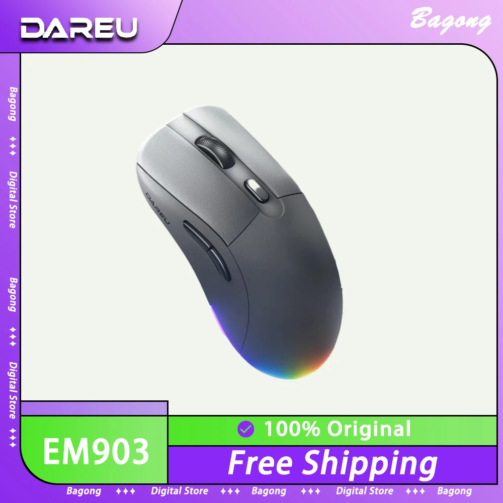 

Dareu Em903 Mouse Dual Mode 2.4g Wireless Rgb Backlight Lightweight Gamer Mouse 6 Keys Accessory For Computer Pc Man Gaming Mice