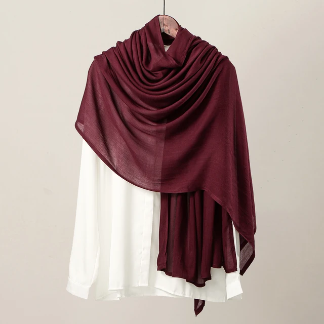 Nouveau grande taille solide rayonne Modal Hijab écharpe femmes musulman foulard enveloppes châle Femme Musulman bandeau islamique Turban 190*85 cm