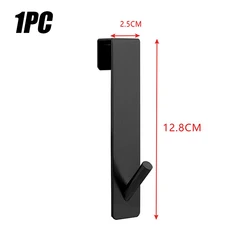 Sleek Stainless Steel S-Shaped Towel and Bathrobe Hooks - Set of 1/2/3 (Black-1PC)