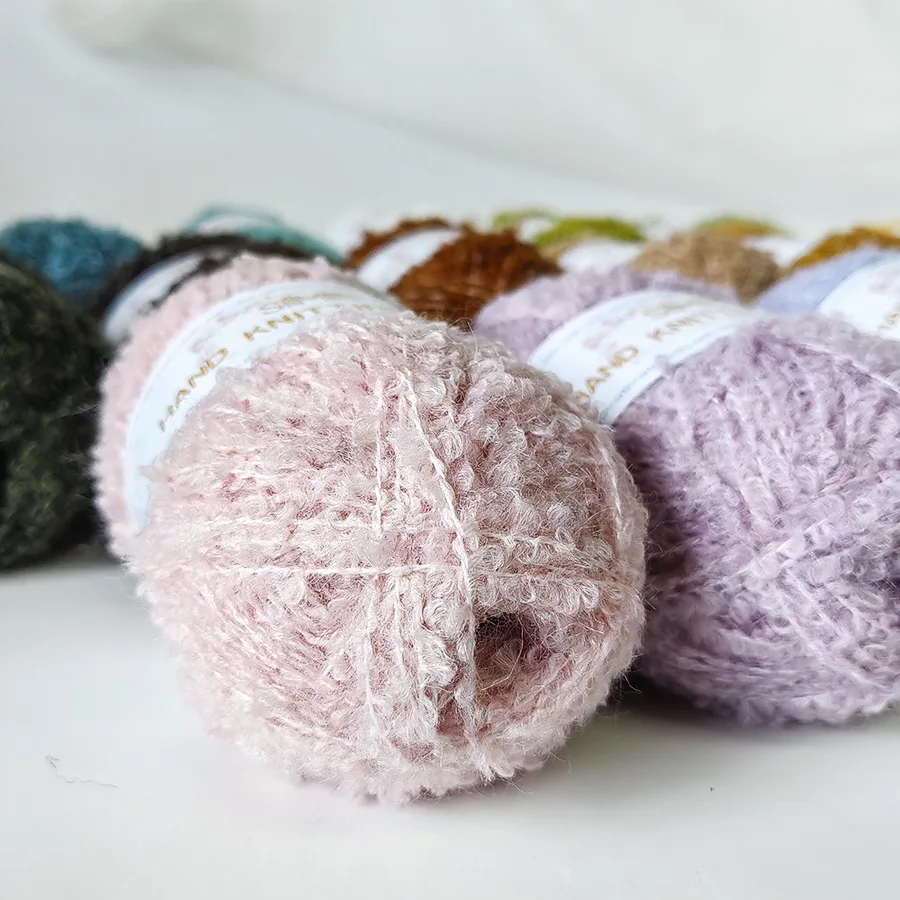 50g 울 루프드 얀, 손뜨개 DIY 인형 가방 스웨터용 고급 루프드 팬시 얀 볼, 140m 부드럽고 편안한 특성 있는 얀