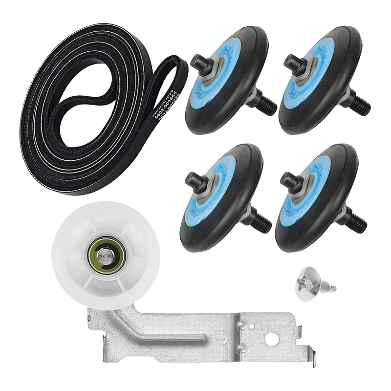 

Dryer Repair Parts Kits Include DC97-16782A Dryer Drum Roller & DC93-00634A Dryer Idler Pulley & 6602-001655 Dryer Drum Belt