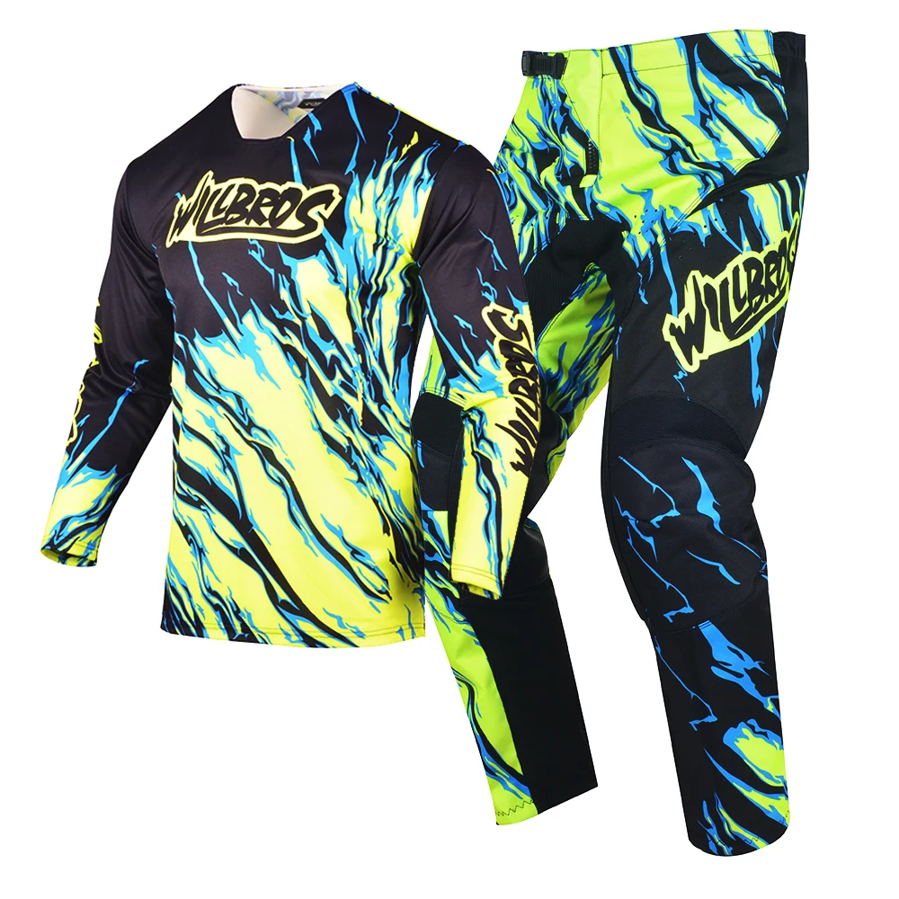 WILLBROS KINETIC Enduro Jersey Pants MX Combo DH Downhill Bike Gear Set Motocross Outfit Mountain Bicycle Off-road Suit Men Kits