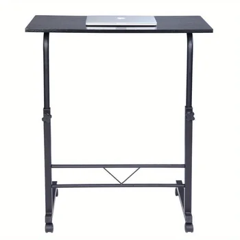 Adjustable Height 27"-38" Rolling Laptop Table Over Sofa Bed Computer Desk Stand 2