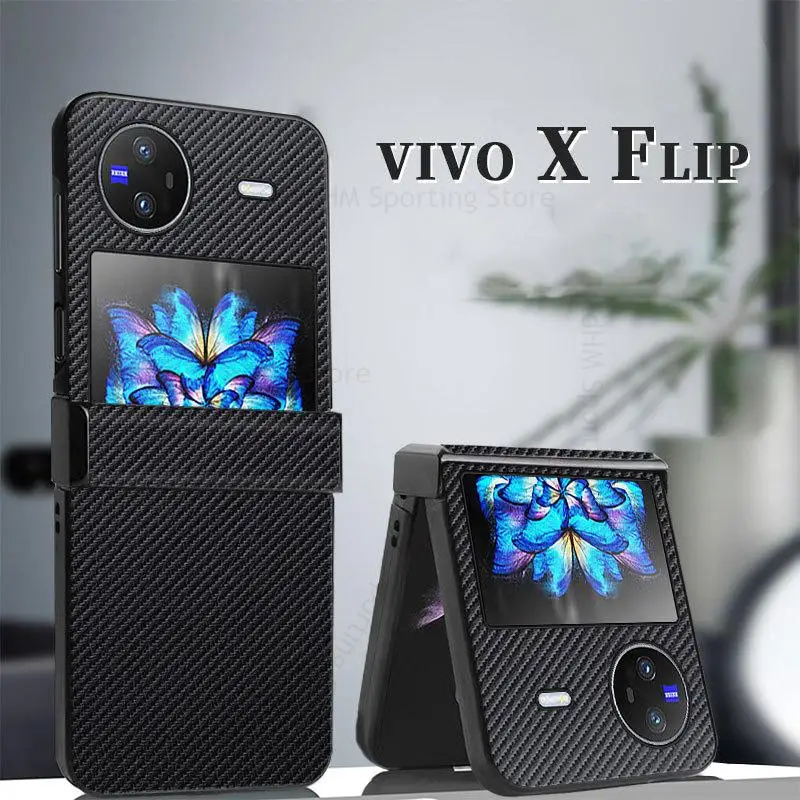 

Capa For VIVO X Flip Carbon Fiber Shockproof Phone Case Funda For Vivo X Flip 5G Ultra Slim Lens Protector Cover For vivo X Flip