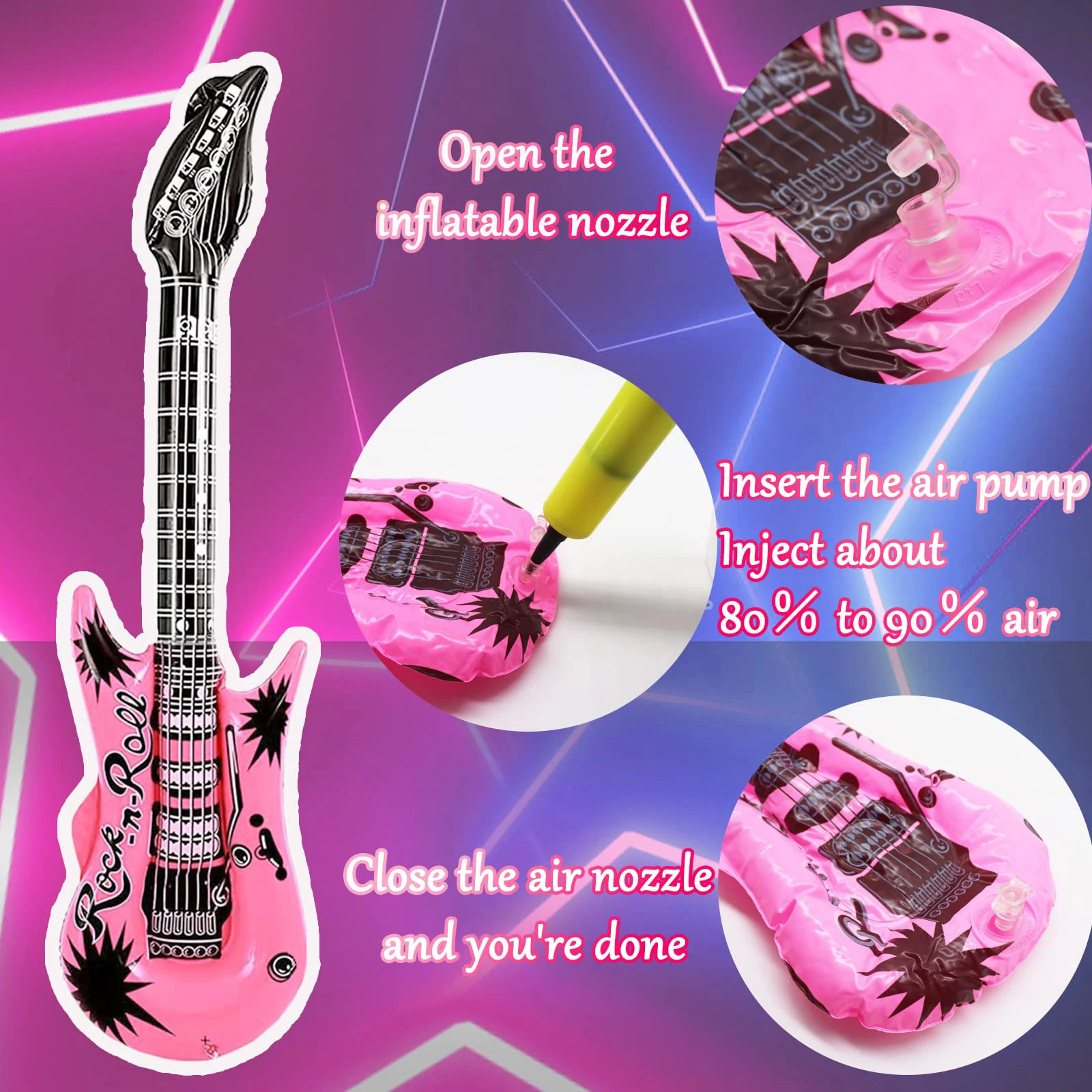 9-36Pcs inflatable musical instrument toy music balloon set simulated instrument guitar saxophone microphone kid party toys 5