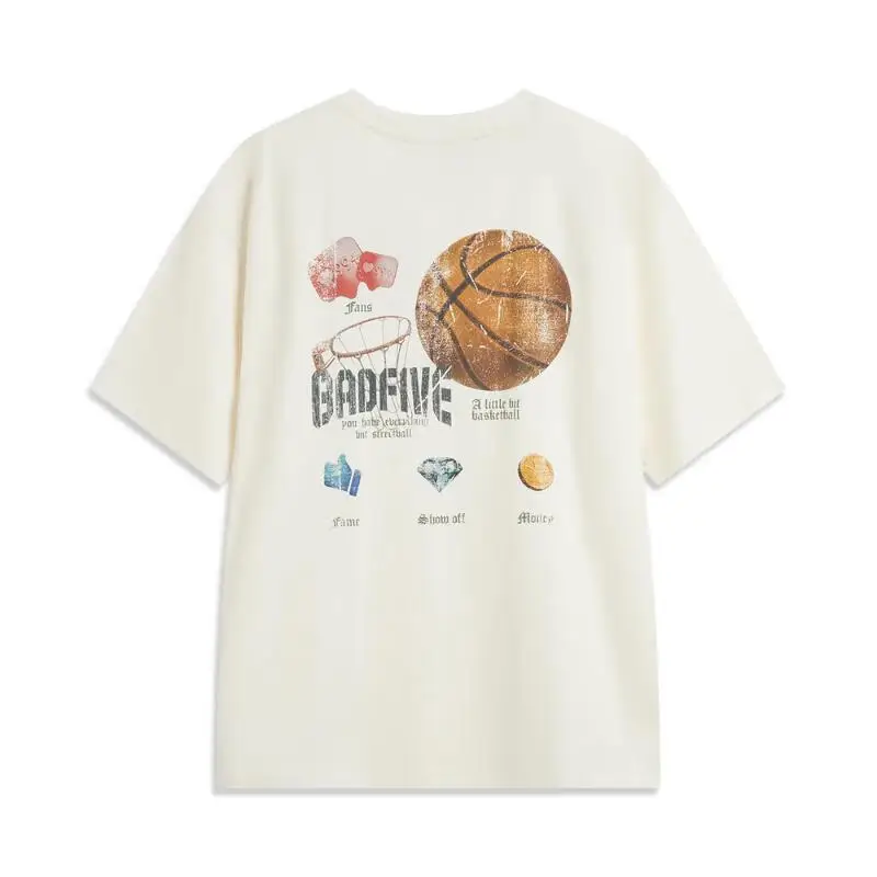 Li-Ning Men Basketball T-Shirt Round Neck Comfortable LiNing Short Sleeve Tee Tops AHSV063