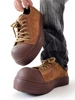 Retro luxury brand Man sneaker Genuine leather suede Big Head Sneakers Men's Shoes Oversized size 46 High Street ugly shoes 3