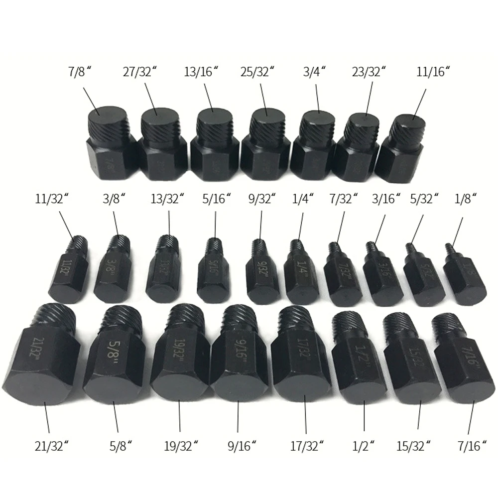 Set 14 Estrattori Per Dadi E Viti Danneggiati - Spiralato Per Rimozione Facile (6,35-19 Mm)