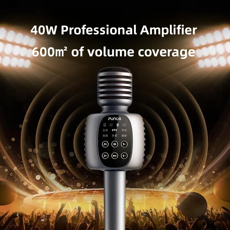 High-power40W 지능형 소음 제거 무선 블루투스 마이크 사운드 카드, 노래 듣기, 올인원 기계