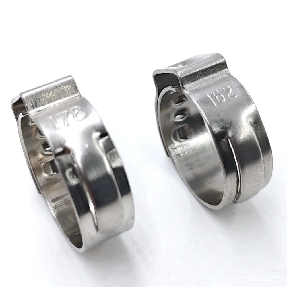 2-20pcs 호스 클램프 단일 귀 무단 5.8-23.5mm 304 스테인레스 스틸 호스 클램프 씰링 종류의 호스 용 신치 클램프 링