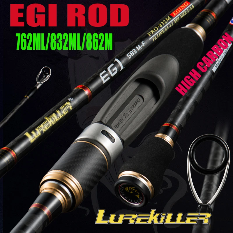 Canne à pêche pour calmar Lurekiller Japan Full Fuji K guide - Modèles 762ML/832M/862M PE 0.4-1.2
