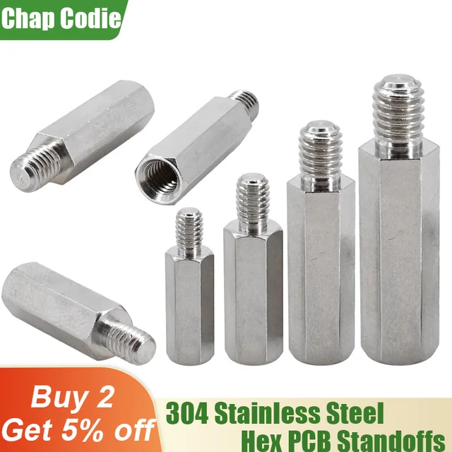 304 Stainless Steel Hex Column Pillars Male To Female Motherboard Standoff Board Rack Stud PCB Support Spacing Screw Bolt Spacer