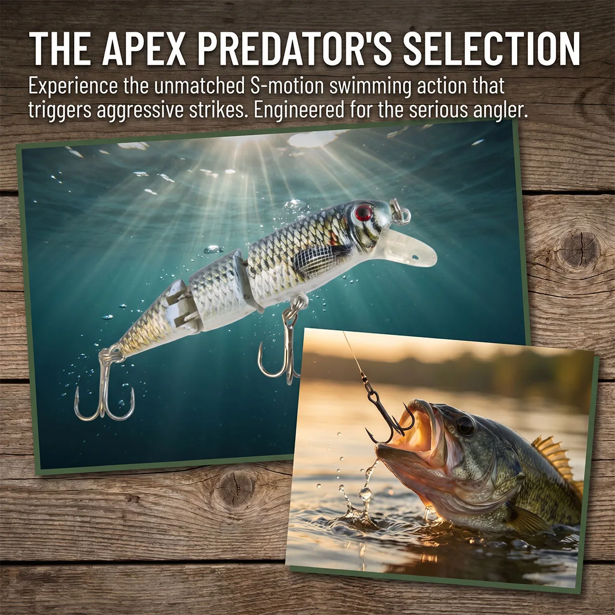 Fishing Lures with Hooks, Wiggling, Vibrating, Rattling and Gurgling for More Bites,Swimbaits for Bass, Trout, Crappie, Walleye - 5