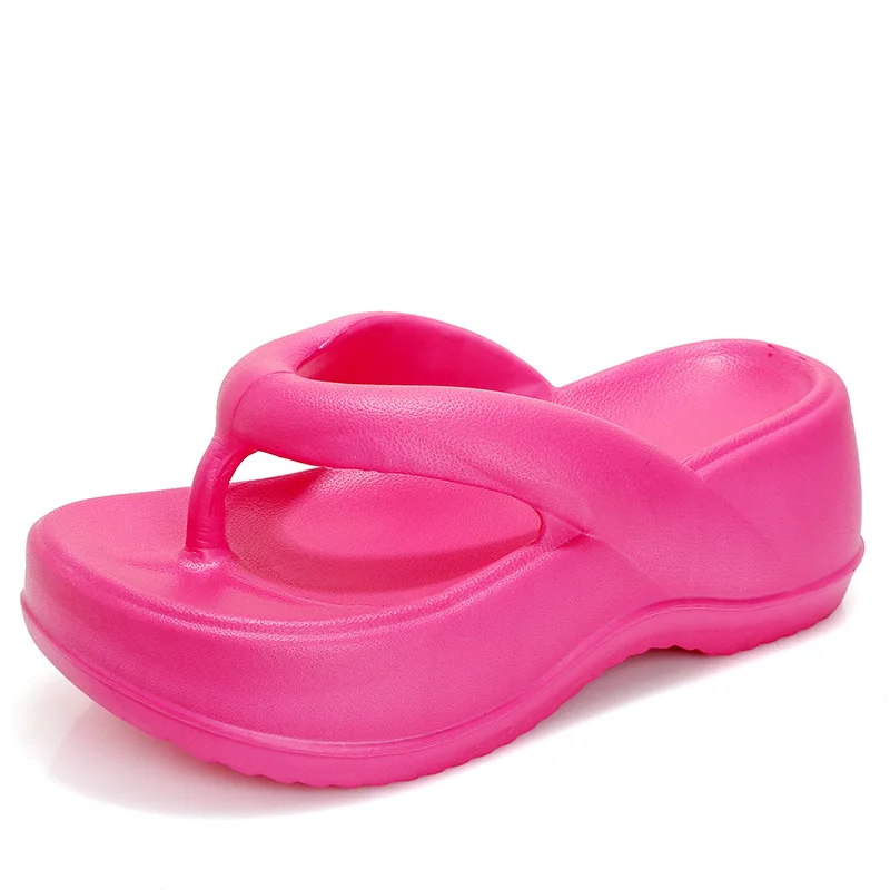 Kidmi Fashion Women Flat Flip-flops Summer Platform Flip-flops Outdoor EVA Beach Slides Casual Women Sandals House Garden Shoes 6