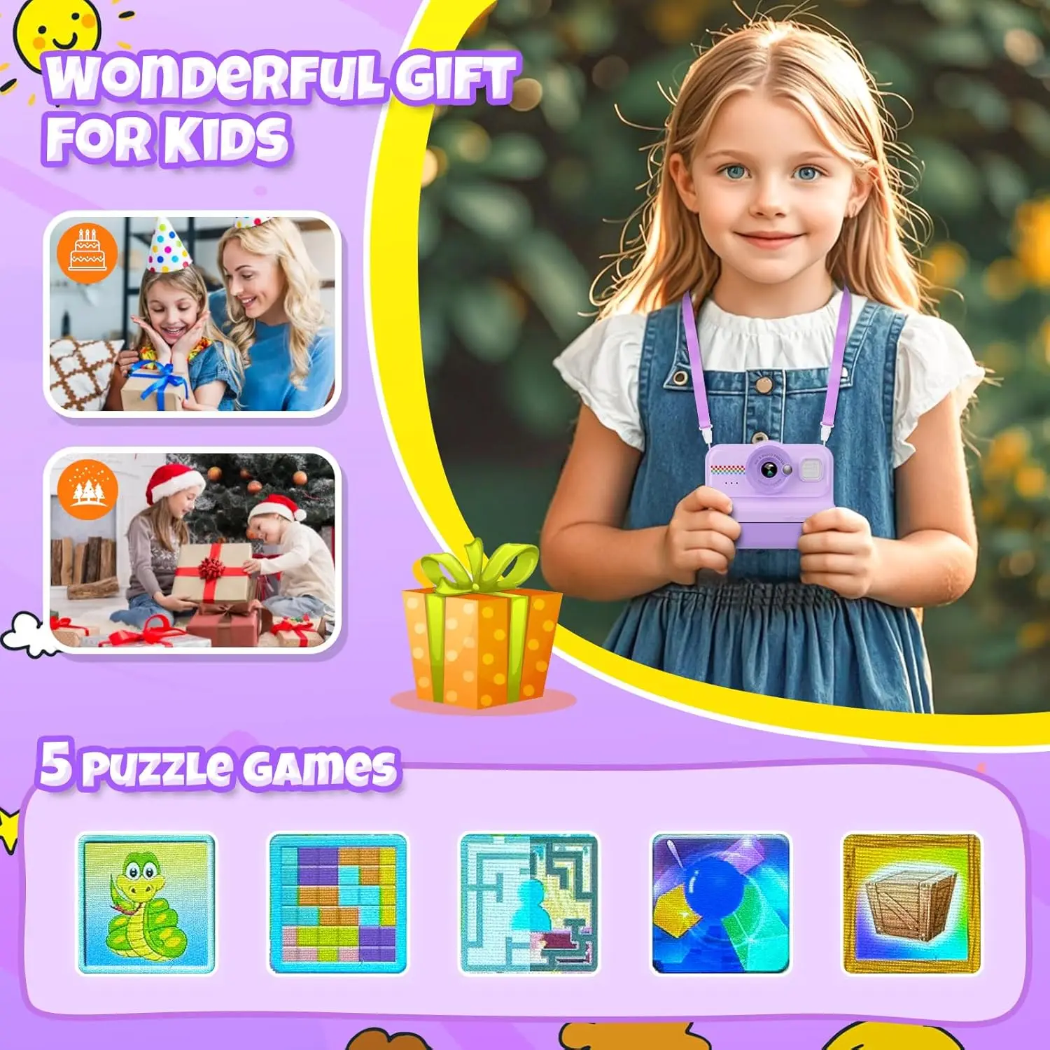 Digital Children Camera Photography Instant Print Photo 1080P HD Video Recorder Mini Thermal Printer Educational Birthday Gifts - 5