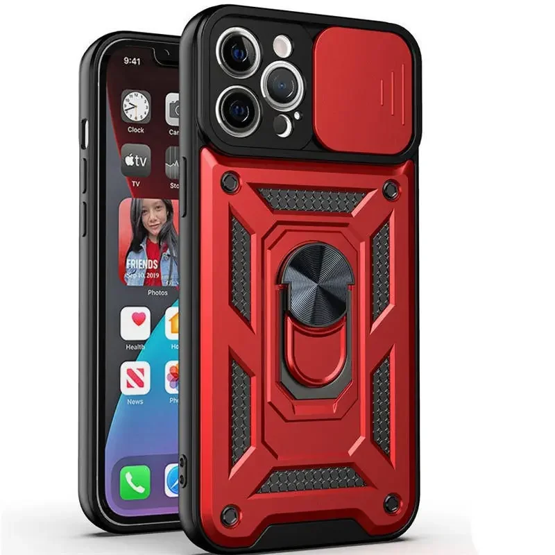 Armor Shockproof Magnetic Ring Stand Holder Case - Premium Protective Back Cover
