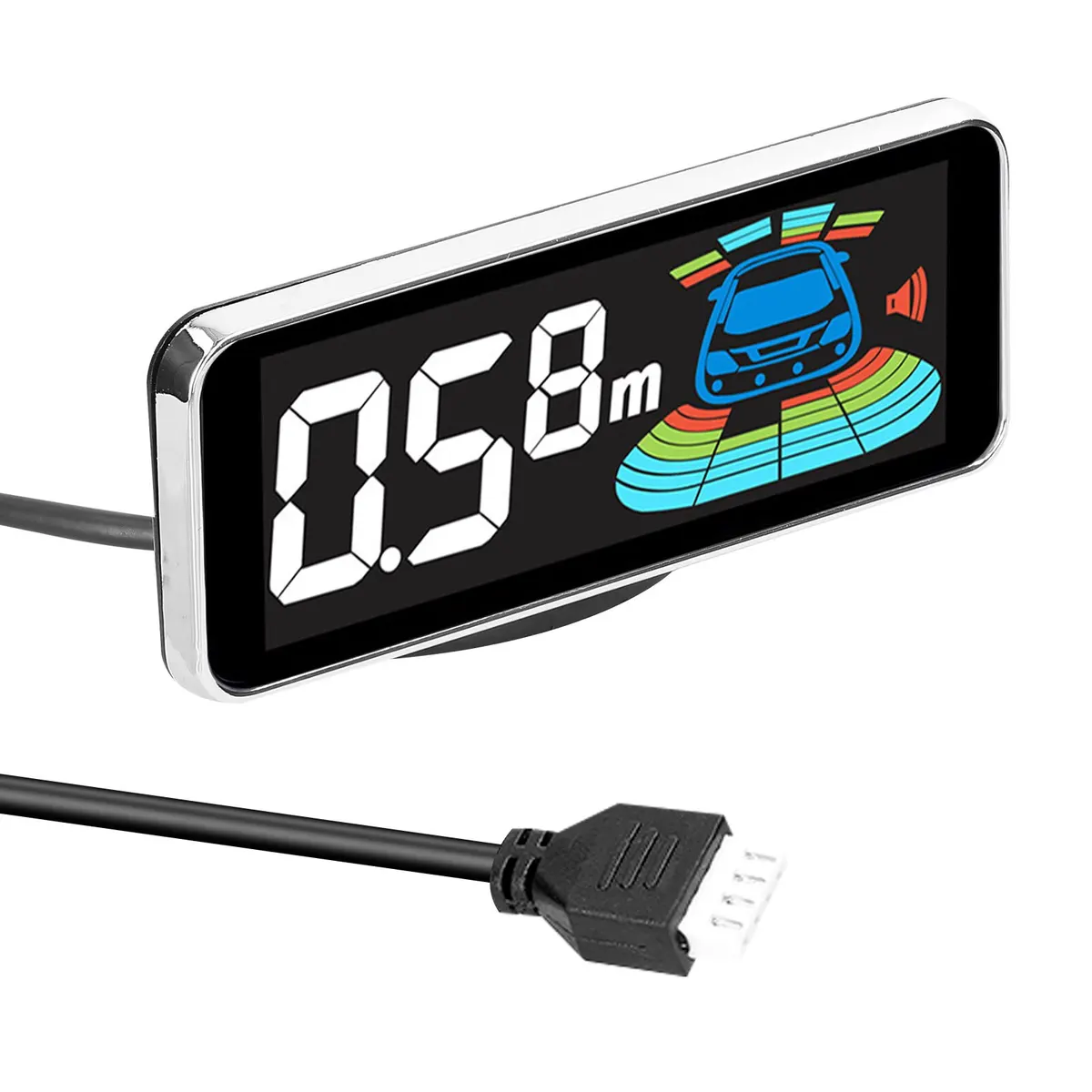 4pcs/8pcs Probes Rear Reversing Radars System LCD Display Car Parking Sensor Distance Detection Sound Warning Buzzer — view 2