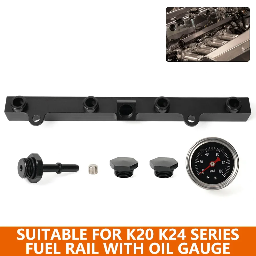 K-Series Fuel Rail With Oil Gauge High-Flow Fuel Rail For Civic Acura K20-K24 Series
