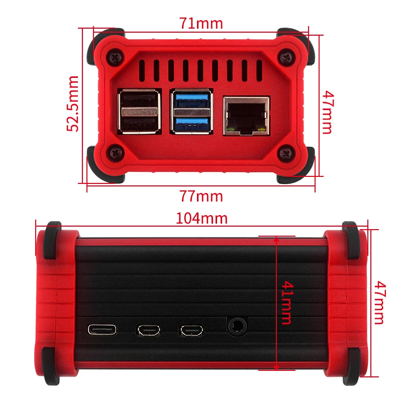 Malina pi 4 aluminium pouzdro pasivní & aktivní s chladící fanoušek heatsinks odvětrávací komín díra anti spadnout kov skříňka lastura pro pi 4