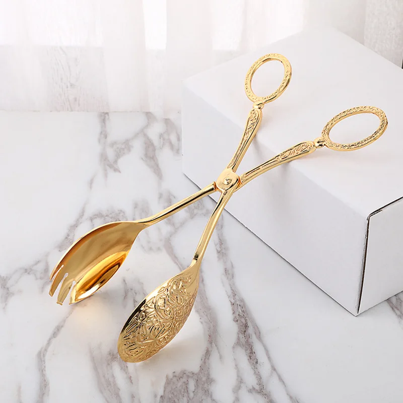 

Zinc alloy metal spoon salad clip exquisite party self-service clip tray cake birthday party tableware clip multifunctional