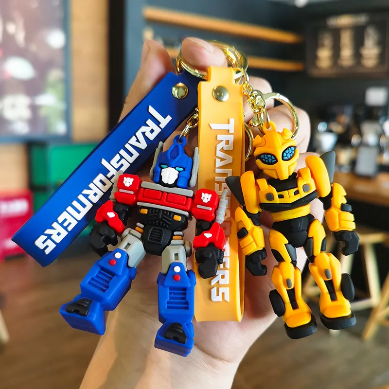 

Transformers Keychain Action Figures Optimus Prime Bumblebee Pendants Anime Car Key Ring Cartoon Doll Backpack Pendant Toys Gift