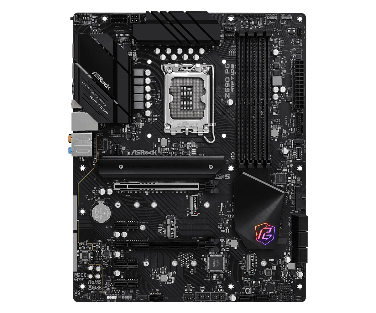 ASRock Z690 PG Riptide Z690 마더보드 LGA1700 DDR4 128GB ATX M.2 지원 14700 14500 14100 13790F 13500 13400 CPU 호환
