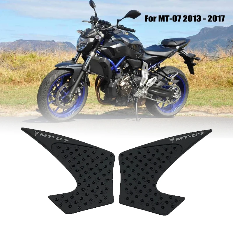 For Yamaha MT 07 MT07 MT-07 2013-2017 Side Fuel Tank pad Tank Pads Protector Stickers Decal Gas Knee Grip Traction Pad Tankpad