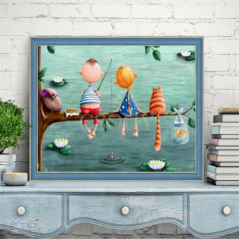 

5D алмазная живопись «сделай сам», вышивка крестиком, мультяшное животное малыша из смолы, полноразмерная круглая Алмазная вышивка, домашний декор, мозаика, рукоделие