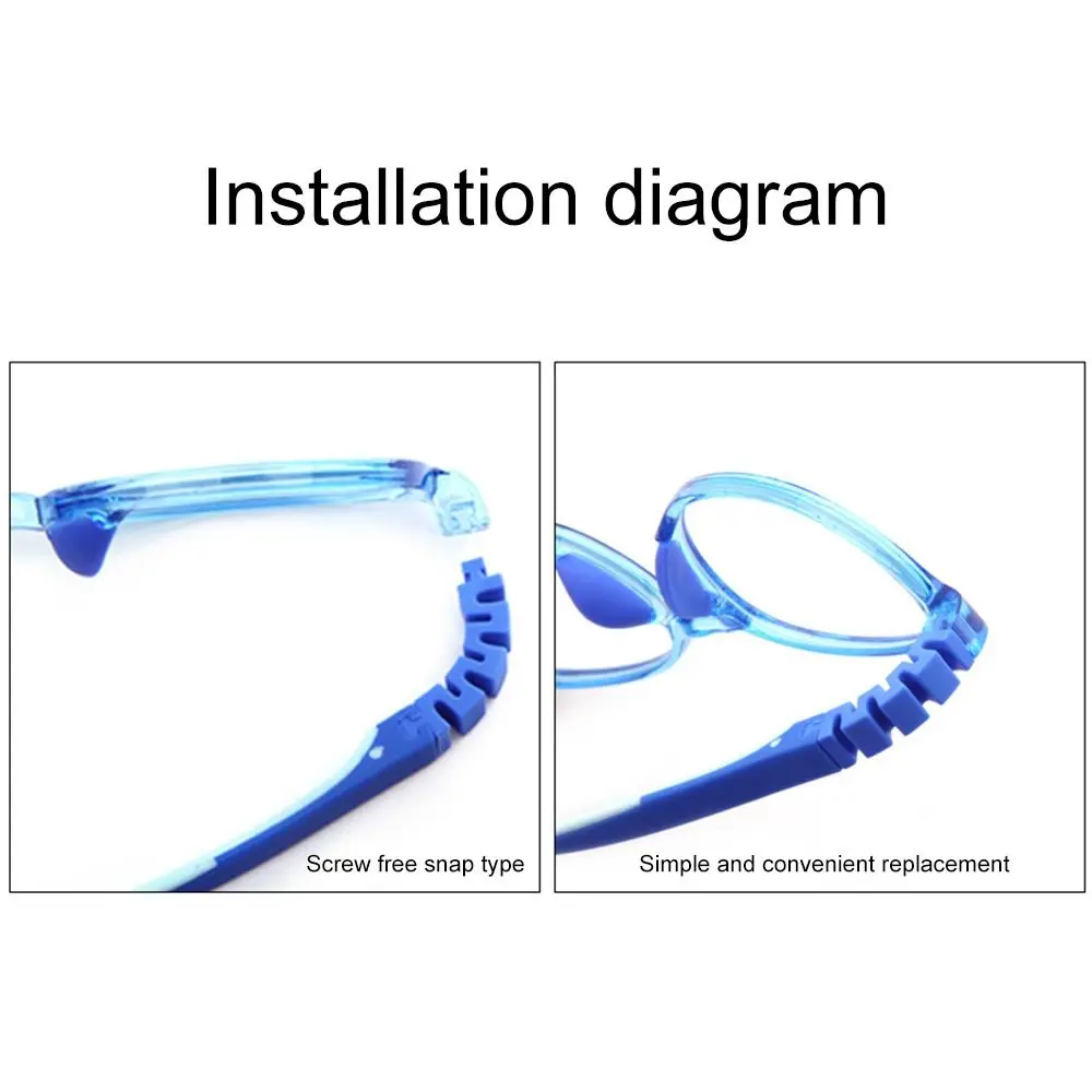 Children's Silicone Glasses Legs Glasses Arm Anti-Slip Snap-on Eyeglasses Arm Replacement Two Color Silicone Legs eyeglasses frames eyeglass frames square eyeglasses myopia glasses optical glasses