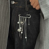 Multi-Functional Evil Eye Brooch Chain Tassel Anklet Pant Pin Faux Pearl Adjustable All-Match Gothic Jewelry for Women Wholesale 2