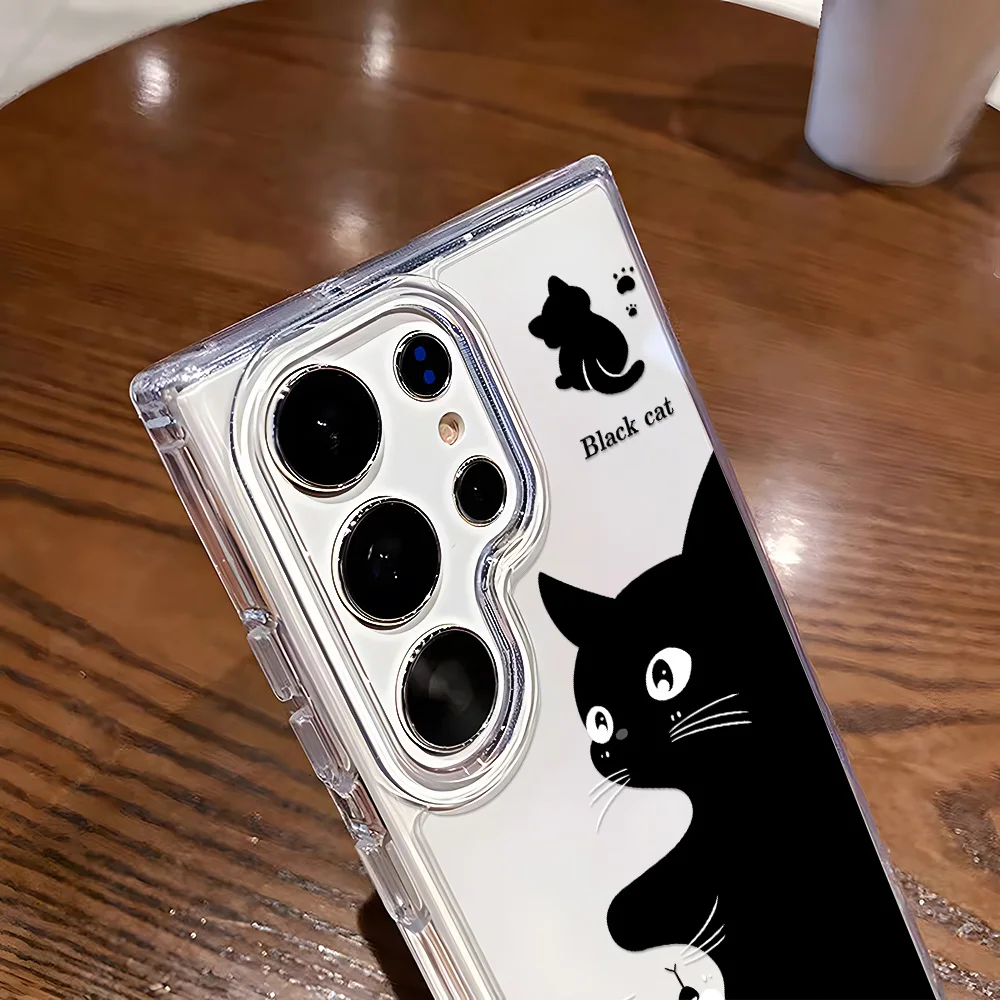 Shockproof Transparent Soft Silicon Cat Phone Case Cover