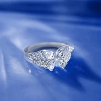 Sommerfugl Moissanite Ring 925 Sølv Gullbelagt