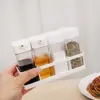 4Pcs/Set Transparent Spices Jar Oil Kettle Combination Kit Sealed Moisture-proof Seasoning Storage Box with Compartment Base 2