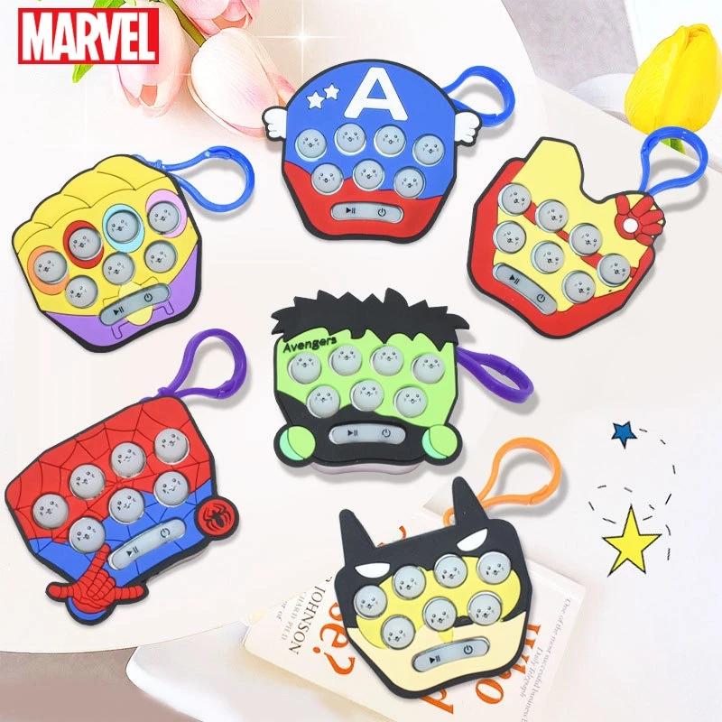 

Marvel Spiderman Figure Quick Push Game Console Upgraded Fingertip Press It Competition Squeeze Relieve Stress Toy Keychain Xmas