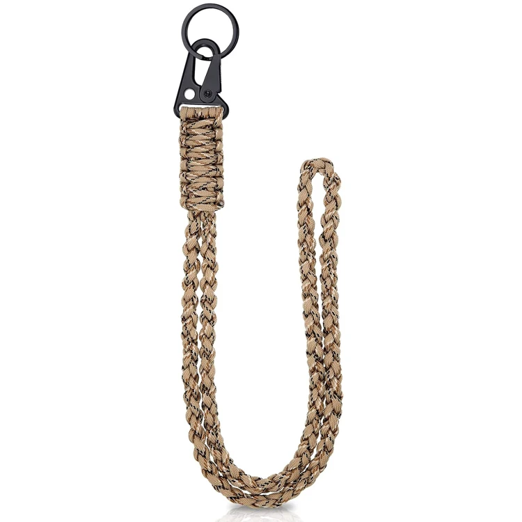 Durable Braided Paracord Lanyard with Metal Clip Key Ring