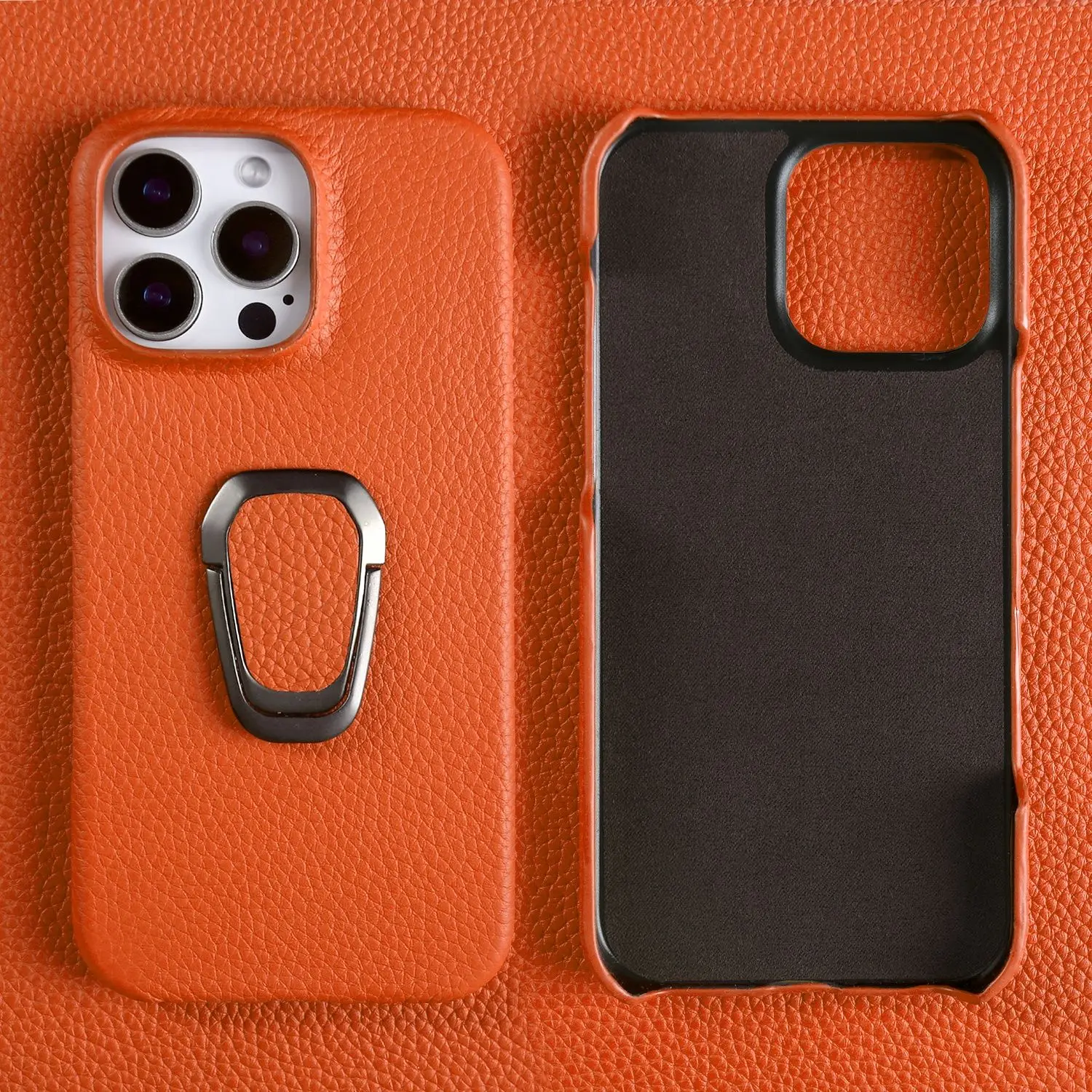 Handmade Genuine Leather Protective Phone Case with Stand Holder