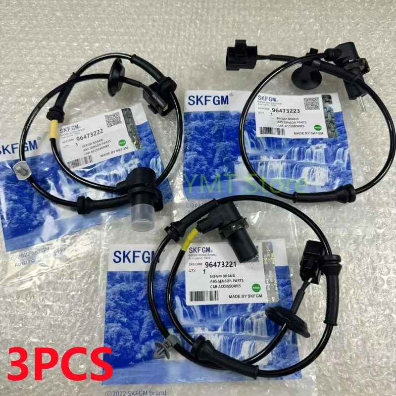 3PCS front rear left & right ABS wheel speed sensor for Chevrolet Aveo Kalos Daewoo Pontiac G3 Wave 96473221 96473222 96473223 car abs speed sensor