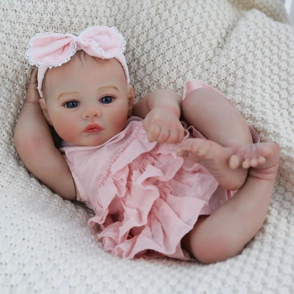 Baby Dolls Like Real Bebe Reborn Silicone Vinyl Full Body 45cm Realistic Newborn Girl Painted Babies Lifelike Doll Toy Gifts - 3
