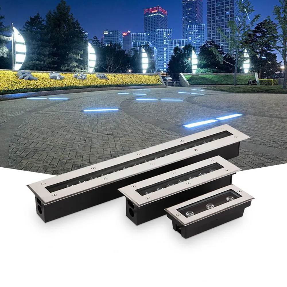 

Long Rectangle LED Underground Light For Outdoor Garden Floor Light LED Stairs Buried Lamp Recessed Yard Light AC85-265V IP67