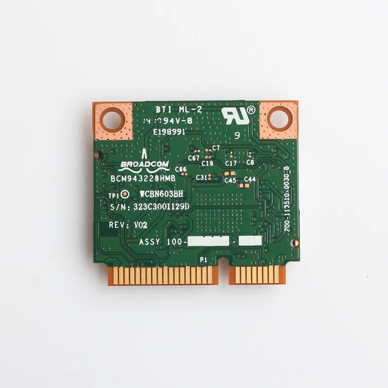 노트북 데스크탑용 미니 PCI-E 무선 카드, 와이파이 어댑터, 블루투스 4.0, 듀얼 밴드, 2.4G, 5Ghz, 300Mbps, BCM943228HMB