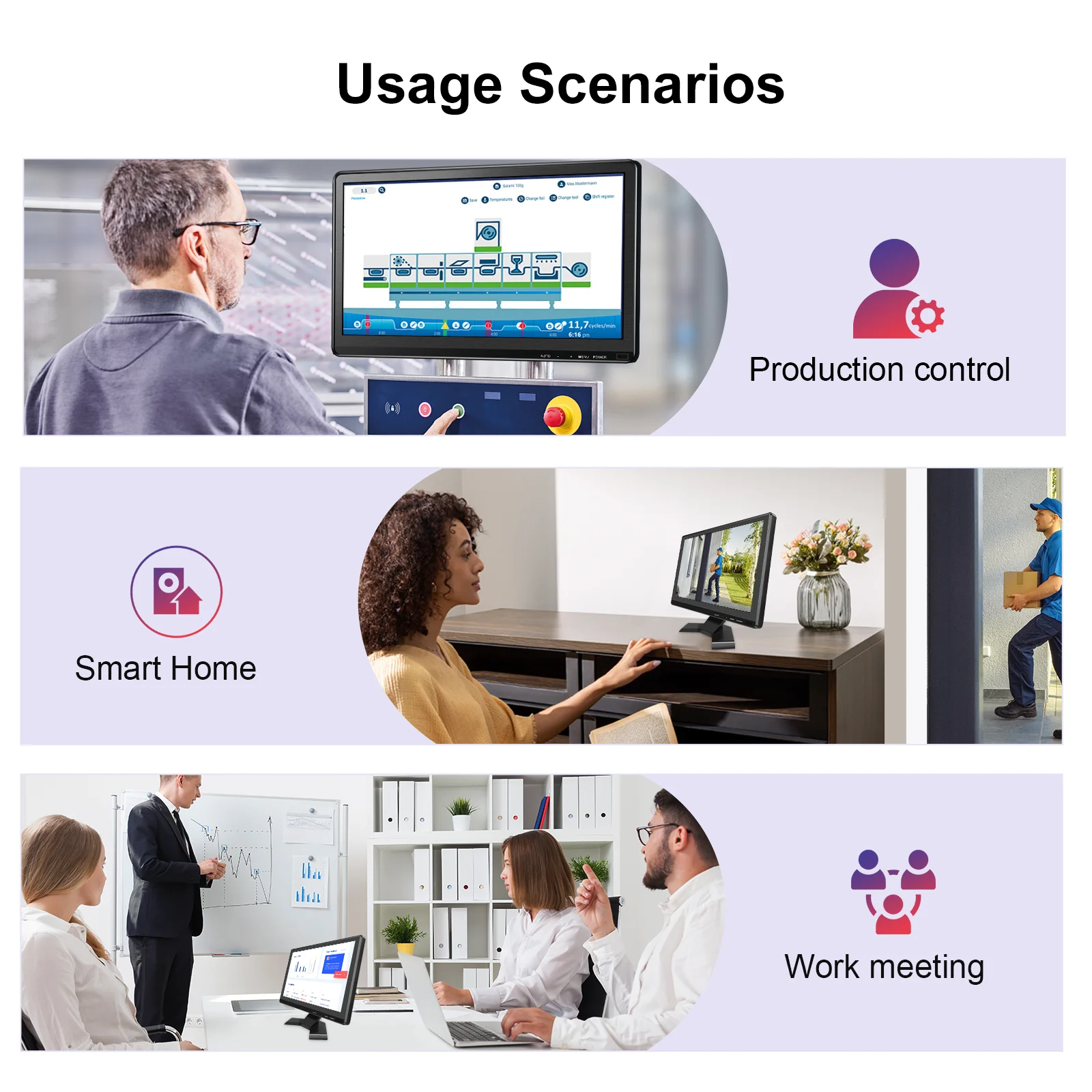 شاشة 15.6 بوصة IPS عالية الدقة 1920x1080 متعددة ال...